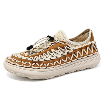 Mens Breathable Openwork Casual Mesh Slip-on Shoes