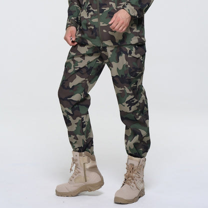 Outdoor Men's Fleece Soft Shell Pants Breathable And Windproof Wear-resistant